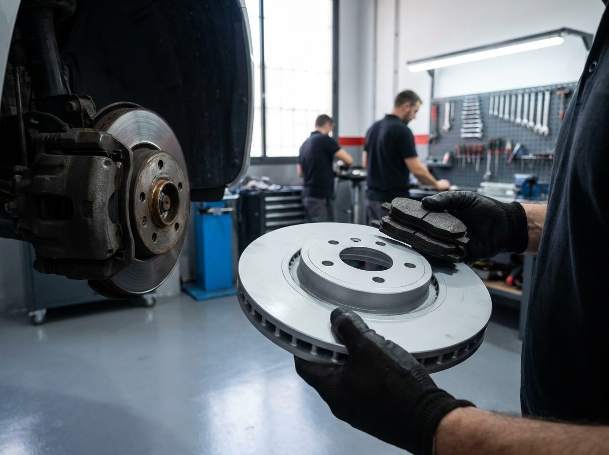Mecánico de Talleres Viguer trabajando